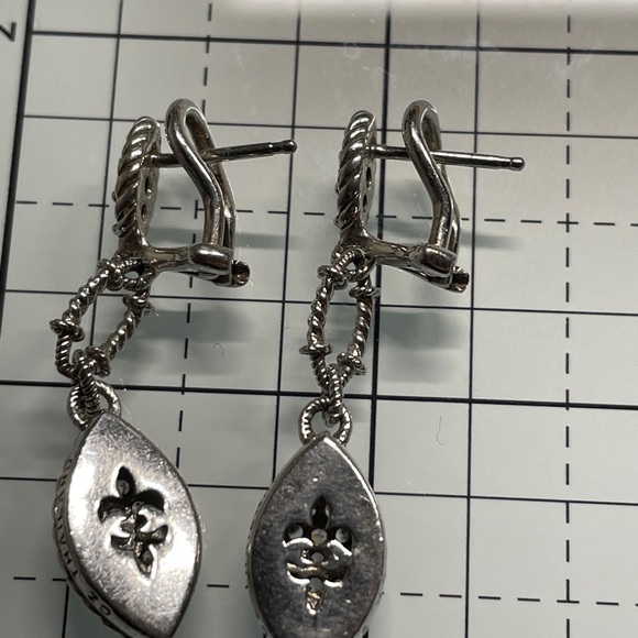 Judith Ripka 925 Sterling Silver and CZ - retired dangle earrings - Picture 4 of 6